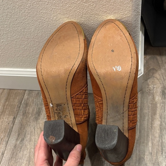 Elliott Lucca Brown Leather Quilted Western Ankle Boots Size 11 - Picture 7 of 9